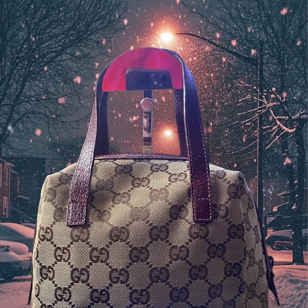 Vintage Gucci, mini Beige and Brown Monogram Bag - Picture 3 of 8